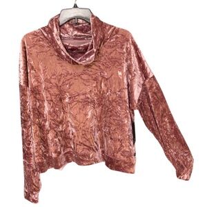 3/$45 Andrew Marc top sport duller pink velvet pull on stretch long sleeve L